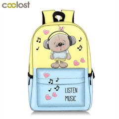 Anime Totoro Backpack for Girls School Bags Cartoon Bear Rucksack