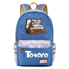 Anime Totoro Print Backpack Student Schoolbag Canvas Packsack Casual Travel Bag