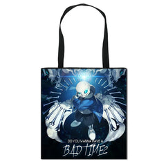 Anime Undertale Portable Crossbody Bag Large Capacity Foldable Shopping Bag