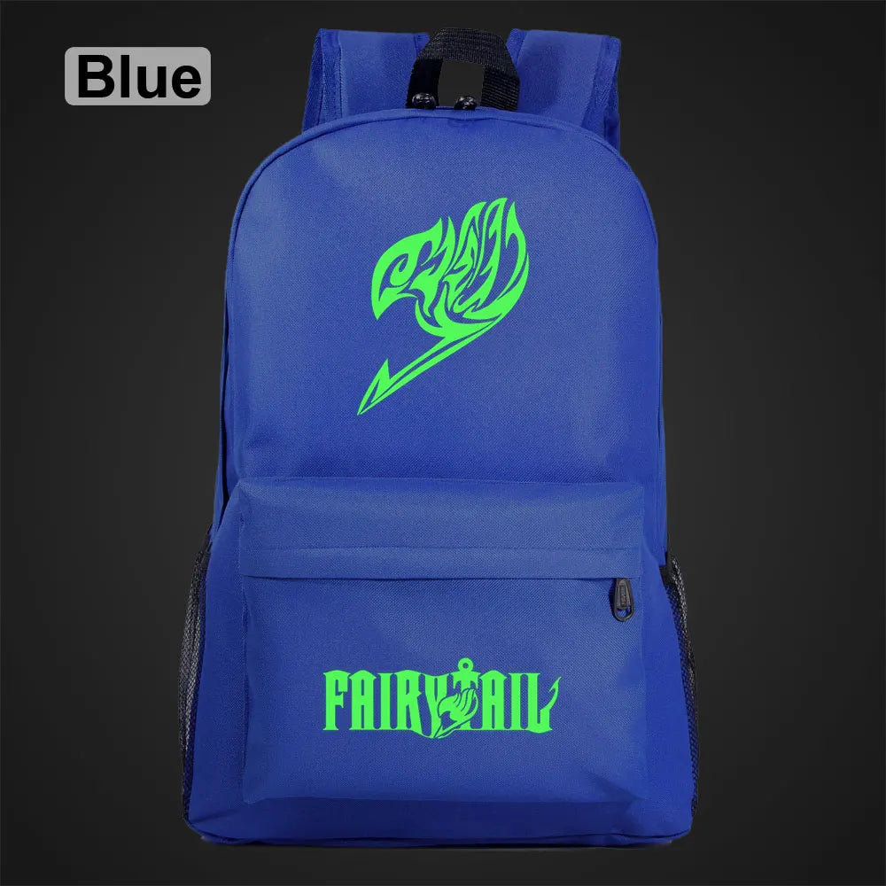 Anime Green Light Luminous Fairy Tail School Bag