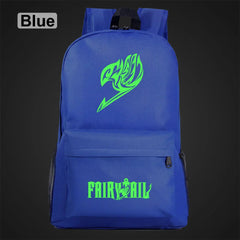 Anime Green Light Luminous Fairy Tail School Bag