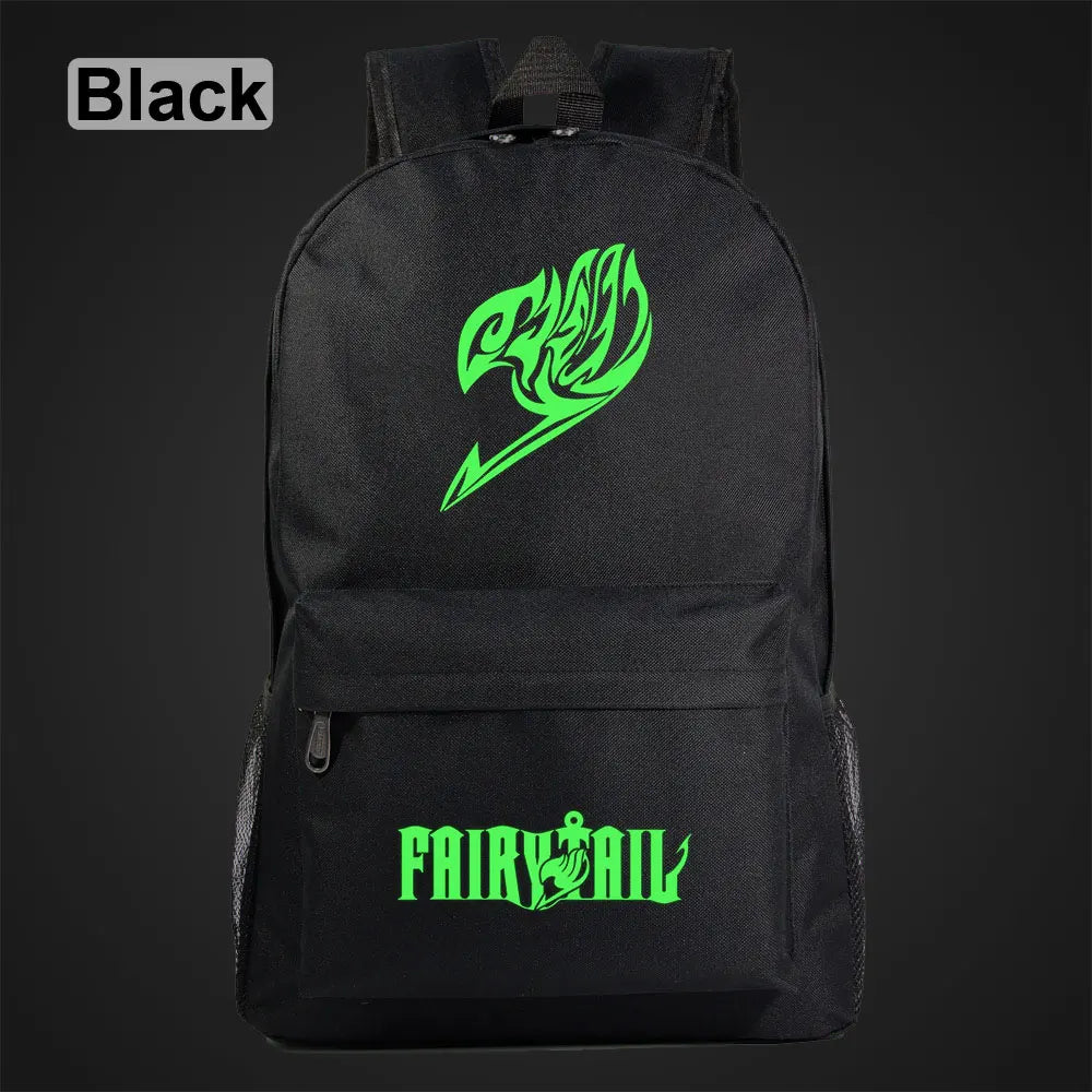 Anime Green Light Luminous Fairy Tail School Bag