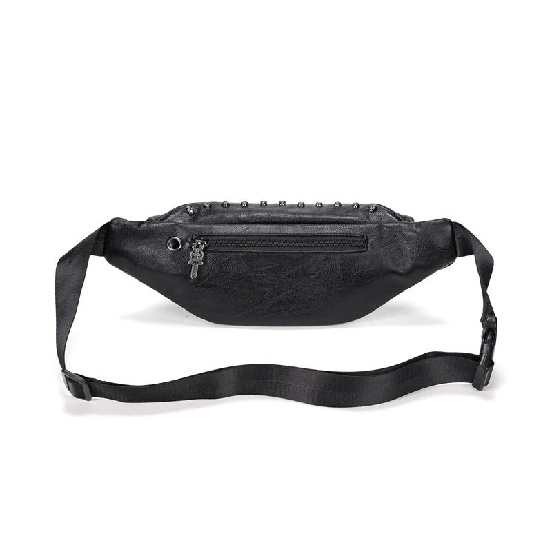Unisex Punk Style Leather Skull Waist Pack