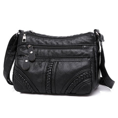 Women Shoulder Bag Red Handbag Purses Multi-layer Crossbody Small Bag