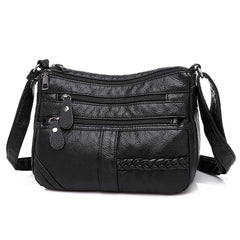 Women Shoulder Bag Red Handbag Purses Multi-layer Crossbody Small Bag