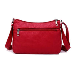 Women Shoulder Bag Red Handbag Purses Multi-layer Crossbody Small Bag
