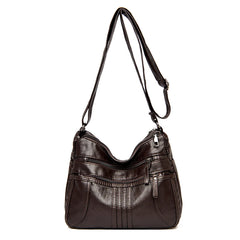 Women Shoulder Bag Pu Leather Crossbody Soft Handbag Purse Zipper Messenger Tote