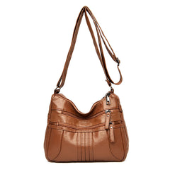 Women Shoulder Bag Pu Leather Crossbody Soft Handbag Purse Zipper Messenger Tote