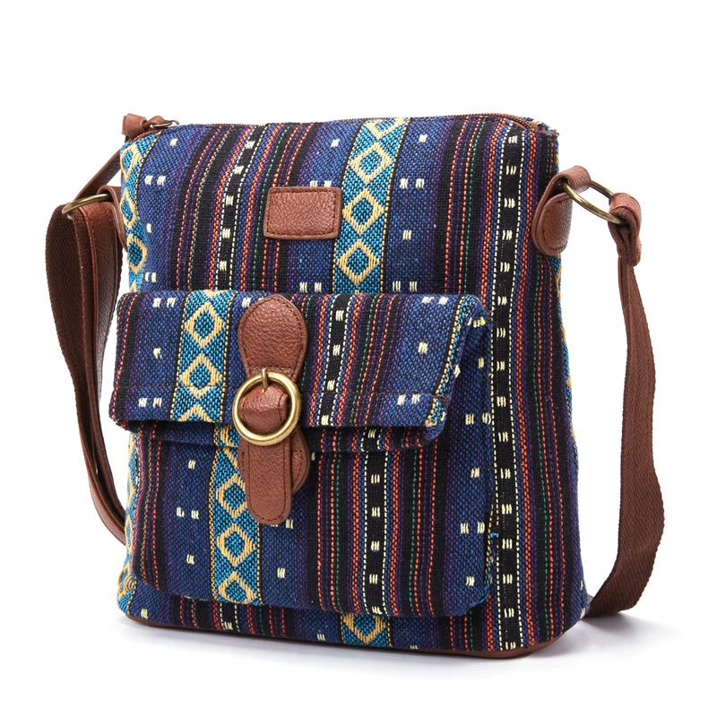 Vintage Women Shoulder Bag Fabric Crossbody Bag Handbag Purse Woman Messenger Ba