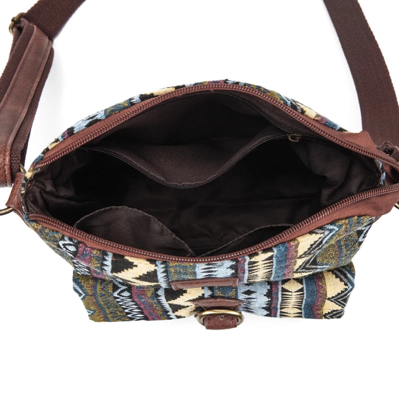 Vintage Women Shoulder Bag Fabric Crossbody Bag Handbag Purse Woman Messenger Ba