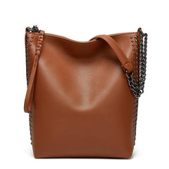 Rivet Bucket Bag Casual Wild Large Capacity Shoulder Bag Women Crossbody Bags