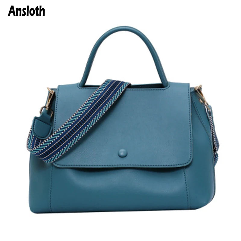 Soft PU Leather Shoulder Bag Women's High Capacity Messenger Bag