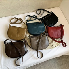 Crocodile Pattern Shoulder Bags Vintage Small PU Leather Handbags