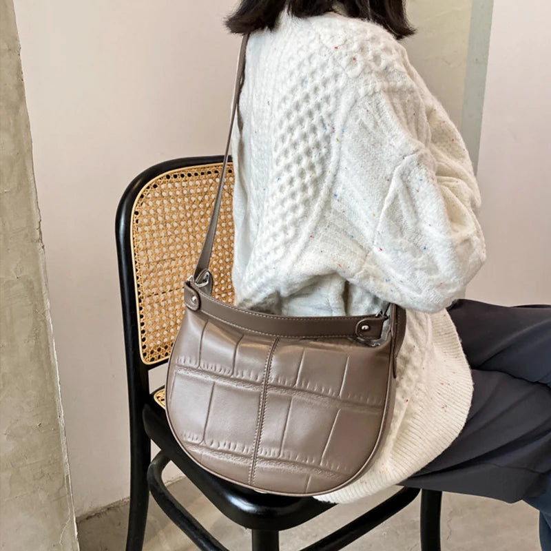 Crocodile Pattern Shoulder Bags Vintage Small PU Leather Handbags