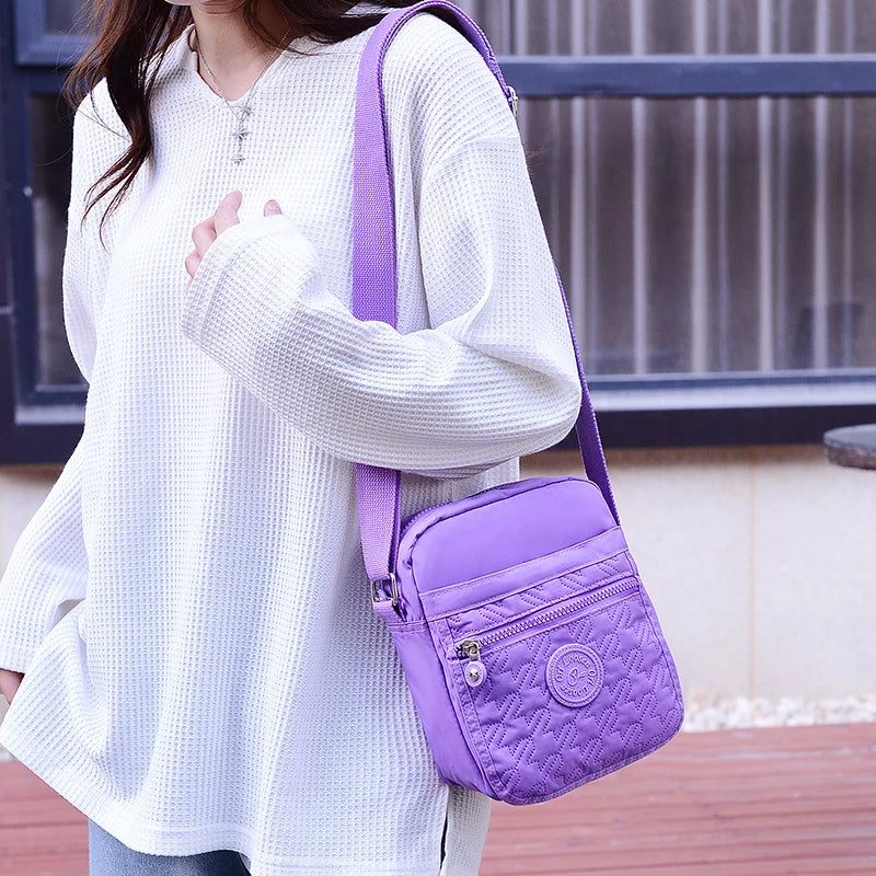 Water Resistant Nylon Shoulder Bag for Women