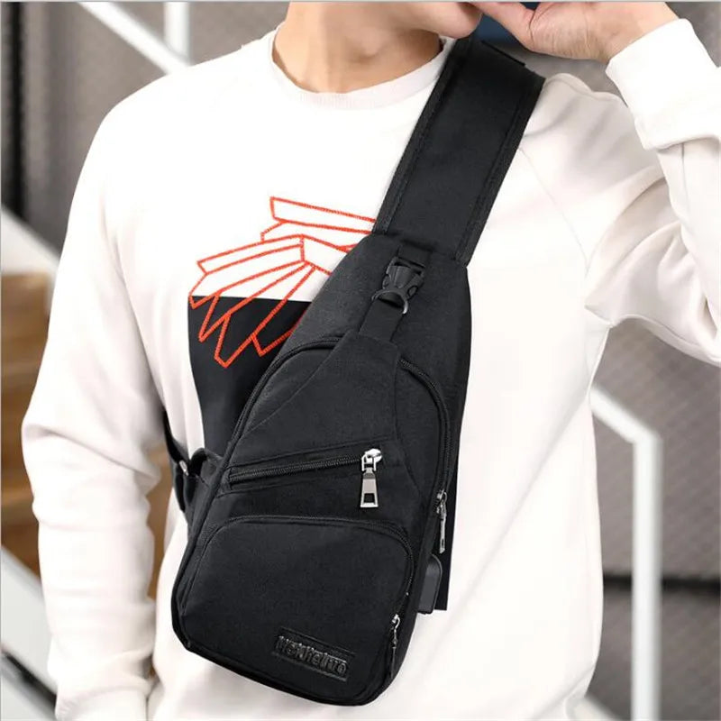 Anti Theft Chest Bag USB Crossbody