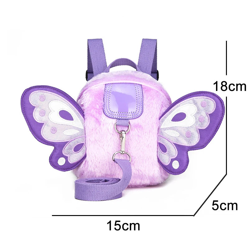 Butterfly Wings Kids Backpack for Girls - Anti-lost School Bag