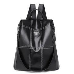 Women's Anti-theft Brown Backpack, Waterproof PU Leather Travel Crossbody Bag