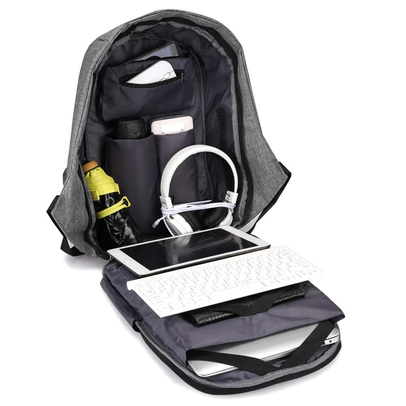 Anti-theft Laptop Rucksack Travel Backpack with USB Charge