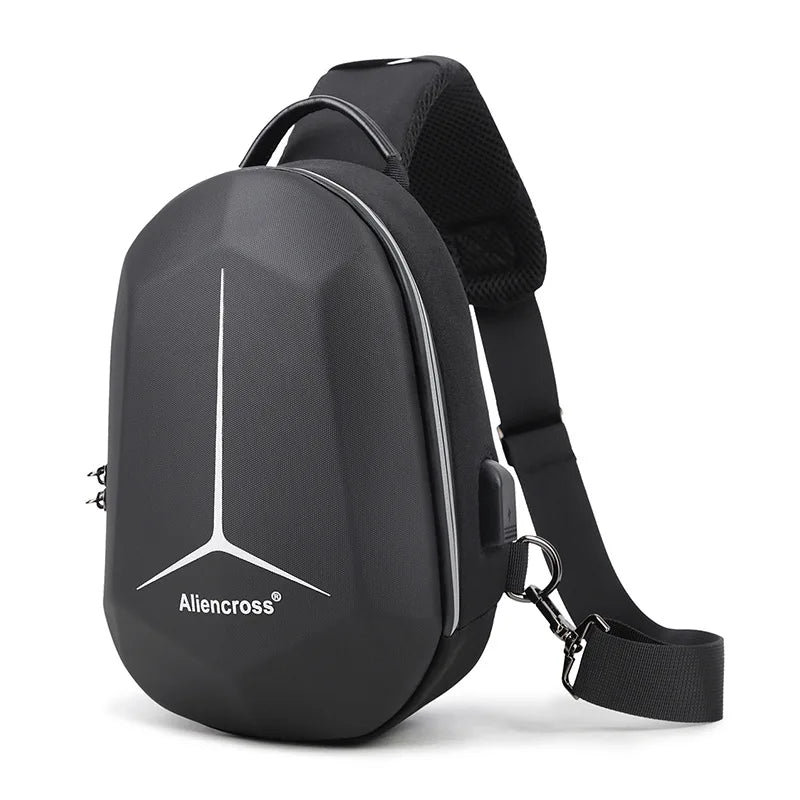 Anti-theft Lock Crossbody Bag USB Charging Travel Shoulder Bag