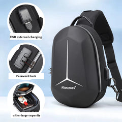 Anti-theft Lock Crossbody Bag USB Charging Travel Shoulder Bag