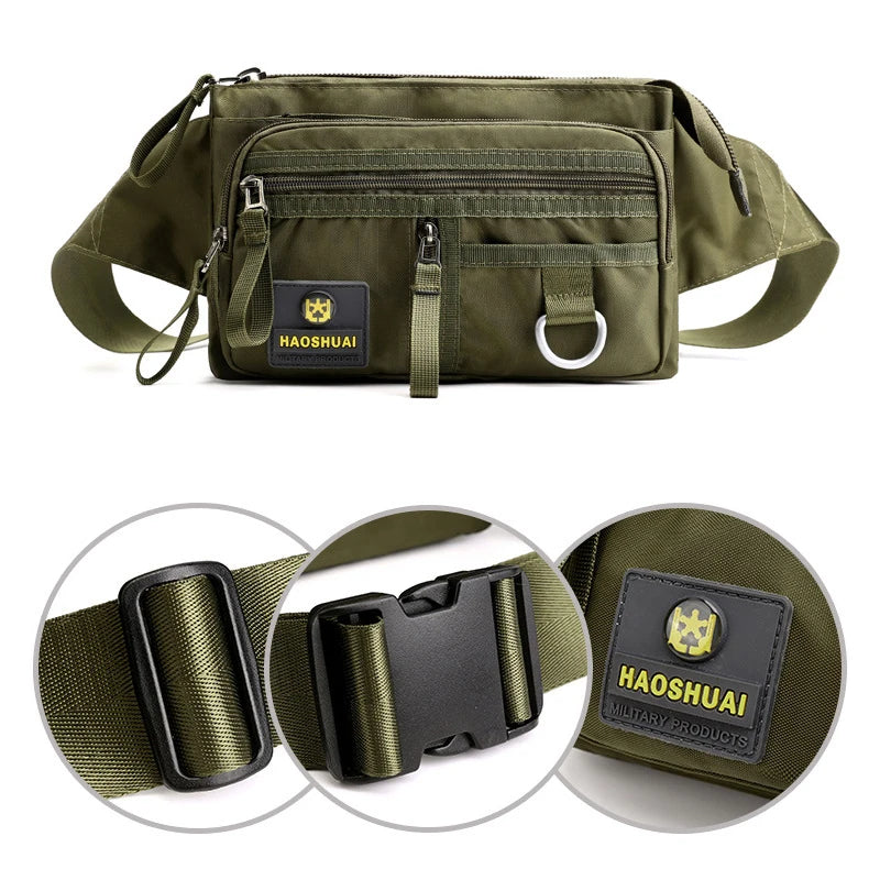 Anti-theft Money Pocket Phone Chest Bag Waterproof Zipper Nylon Waist Belt Bags