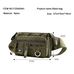 Anti-theft Money Pocket Phone Chest Bag Waterproof Zipper Nylon Waist Belt Bags