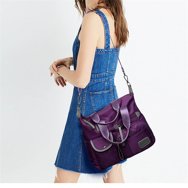 Waterproof Nylon Shoulder Bag Ladies Tote Large Capacity Mummy Bag