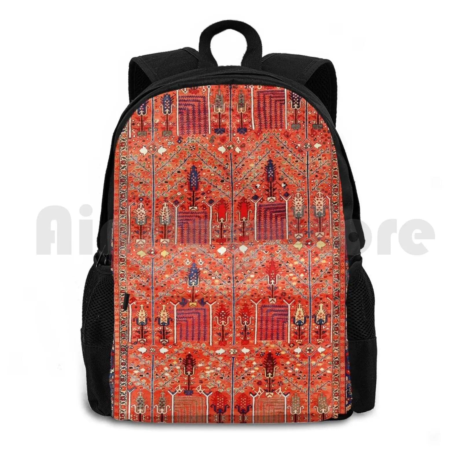 Antique Heriz Persian Rug Outdoor Hiking Backpack