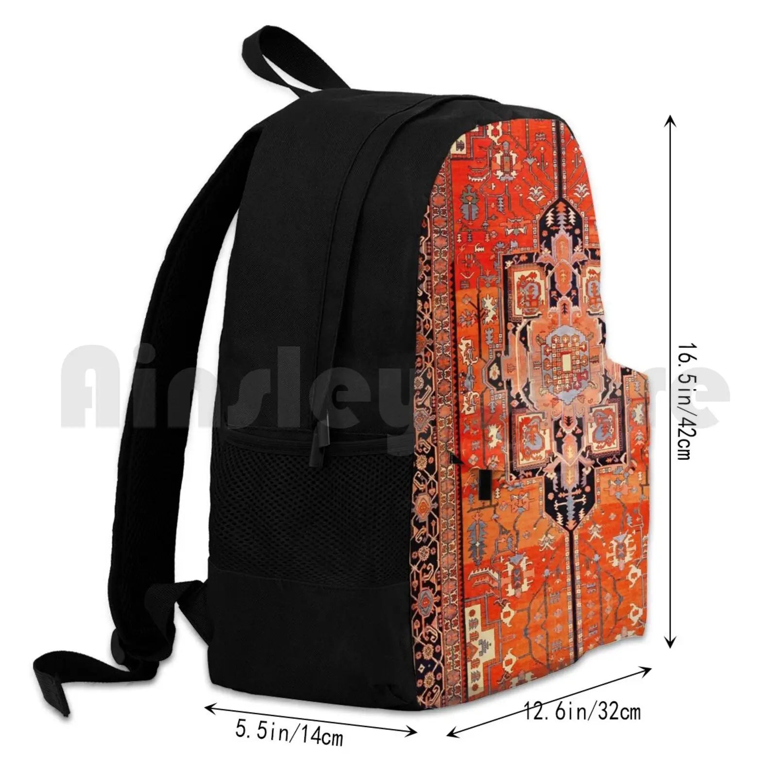 Vintage Persian Heriz Serapi Rug Print Backpack