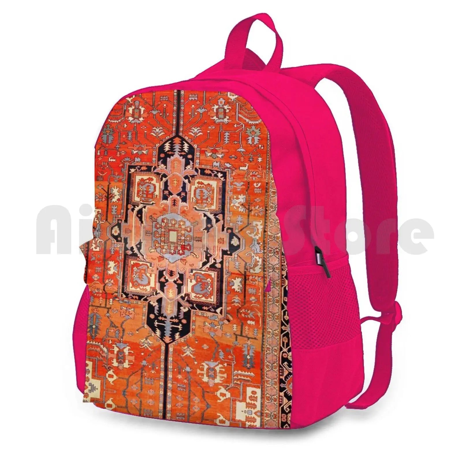 Vintage Persian Heriz Serapi Rug Print Backpack