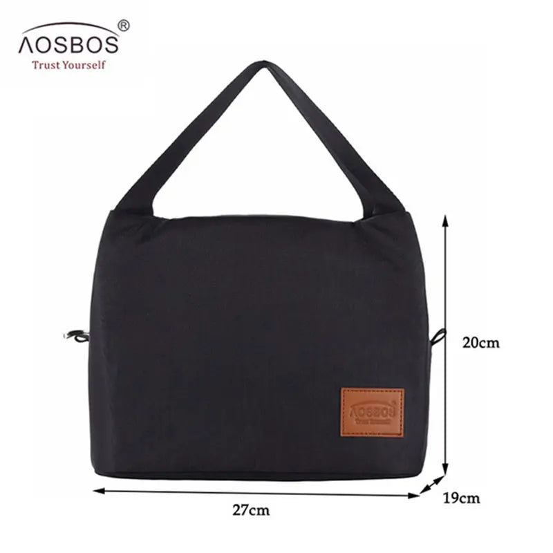 Canvas Portable Cooler Lunch Bag Thermal Insulated Food Storage Handbag
