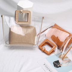 Crocodile Pattern PVC Handbag Composite Bag Sweet Shoulder Bags
