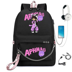 Aphmau Backpack USB Charging School Bag Girl Waterproof Student Backpack