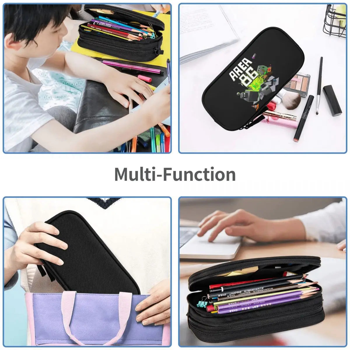 Anime Zipper Pen Box Student School Stationery Bag