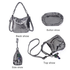 Metalic Crossbody Messenger Bag for Women