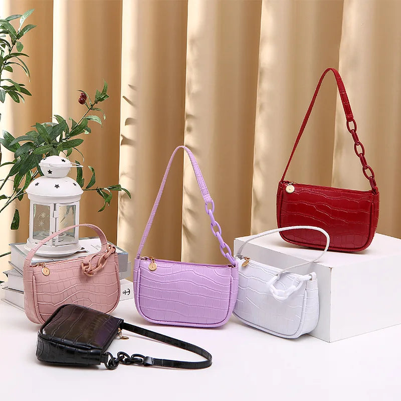 Retro PU Leather Armpit Handbag Women Underarm Shoulder Bag