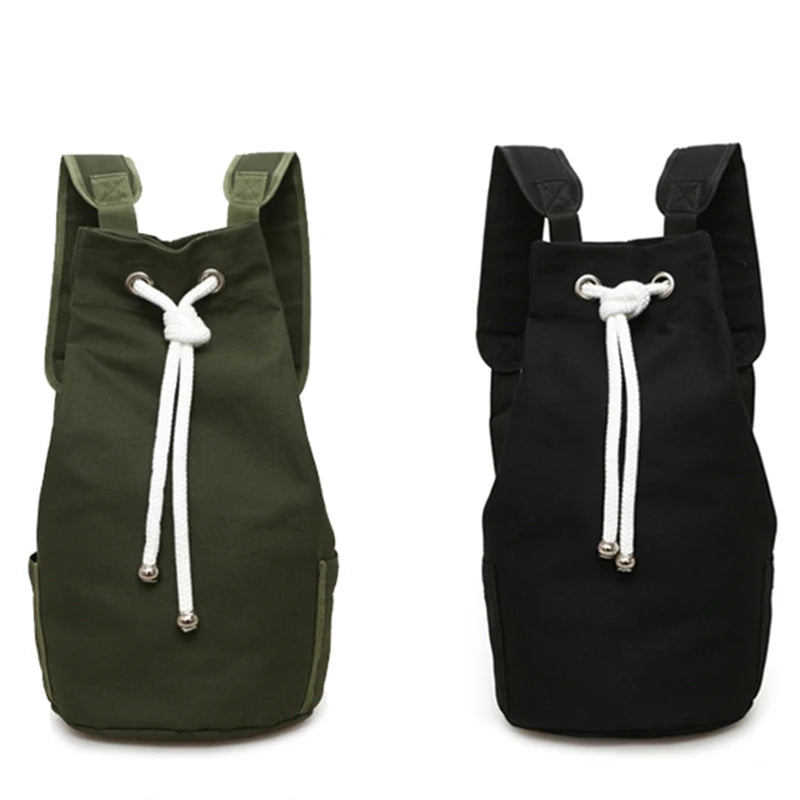 Army Green Teen School Backpack Casual Men Canvas Travel Rucksack