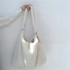 Faux Fur Women Shoulder Bag Large Tote Messenger Bag