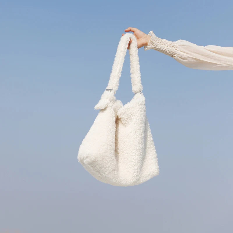 Faux Fur Women Shoulder Bag Large Tote Messenger Bag