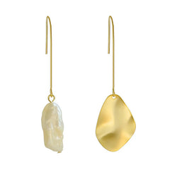 Asymmetric Baroque Pearl Earrings European Style