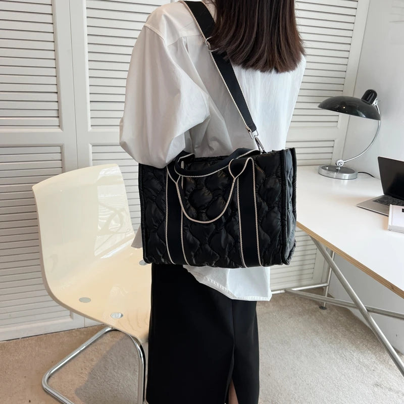 Quilted Cotton Crossbody Bag Large Capacity Shoulder Bag