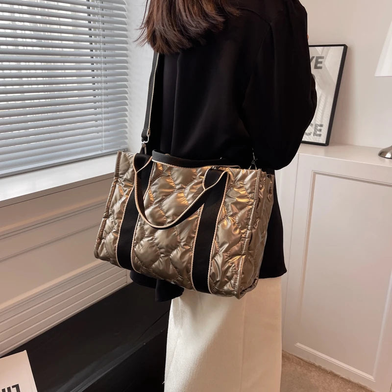 Quilted Cotton Crossbody Bag Large Capacity Shoulder Bag