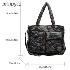 Large Capacity Casual Down Padded Shoulder Bags for Travel