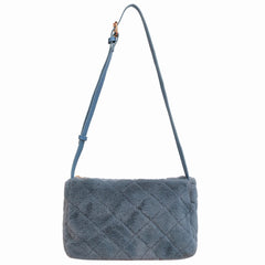 Autumn Winter Ladies Rhombus Pattern Plush Crossbody Bag