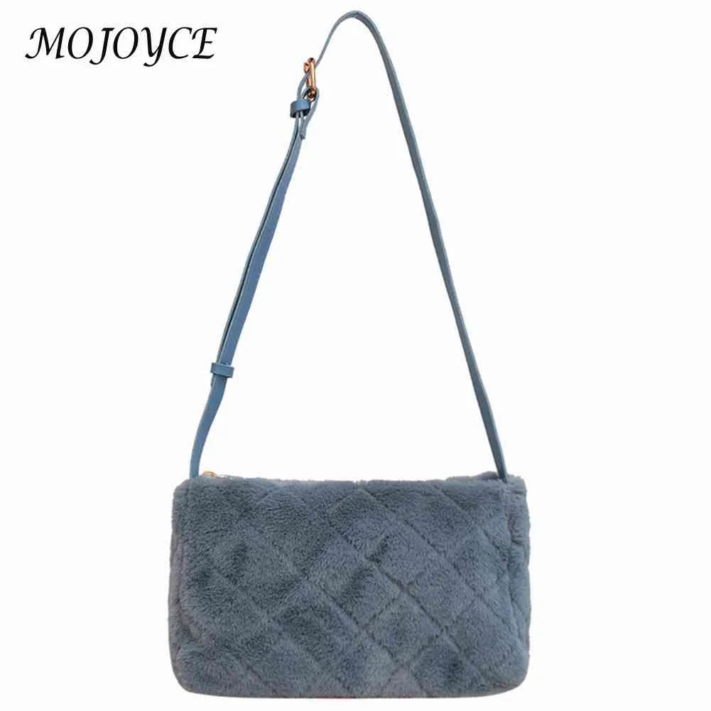 Plush Rhombus Crossbody Bag for Women