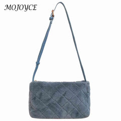 Plush Rhombus Crossbody Bag for Women
