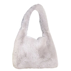 Plush Fluffy Tote Bags for Women, Large Capacity Soft Furry Handbags
