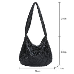Quilted Messenger Bag Large Capacity for Girls Shopping