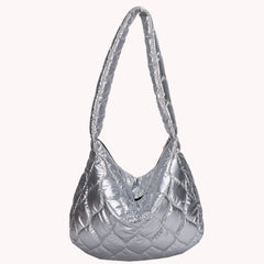 Quilted Messenger Bag Large Capacity for Girls Shopping